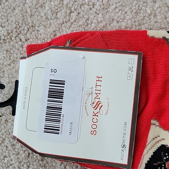 ANTLER PUG WOMENS CREW SOCKS Red Reindeer SockSmith - Picture 5 of 5
